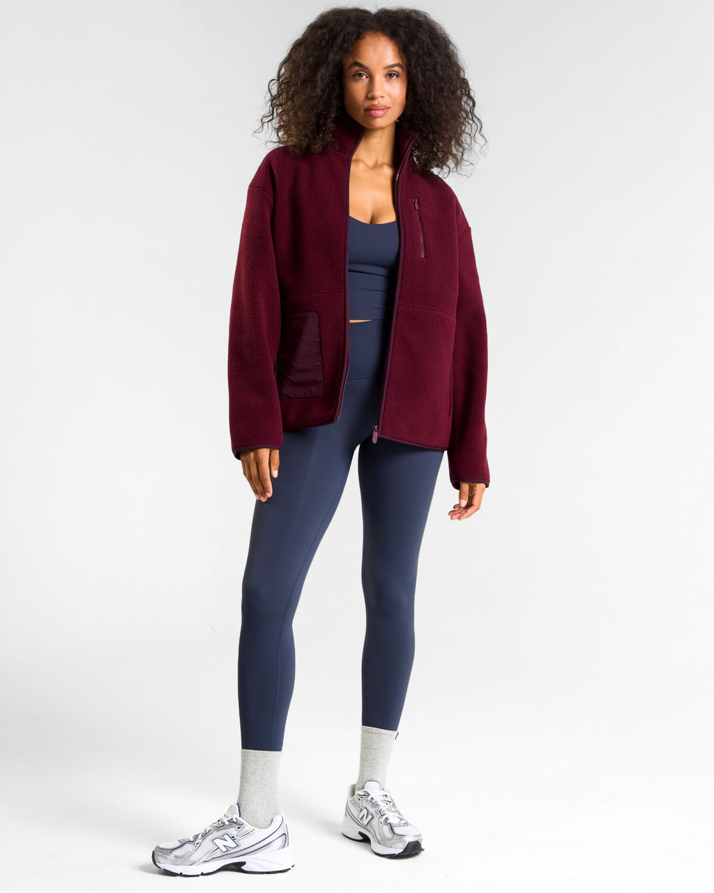 OUTSIDER Zip Up Fleece Cherry Lacquer