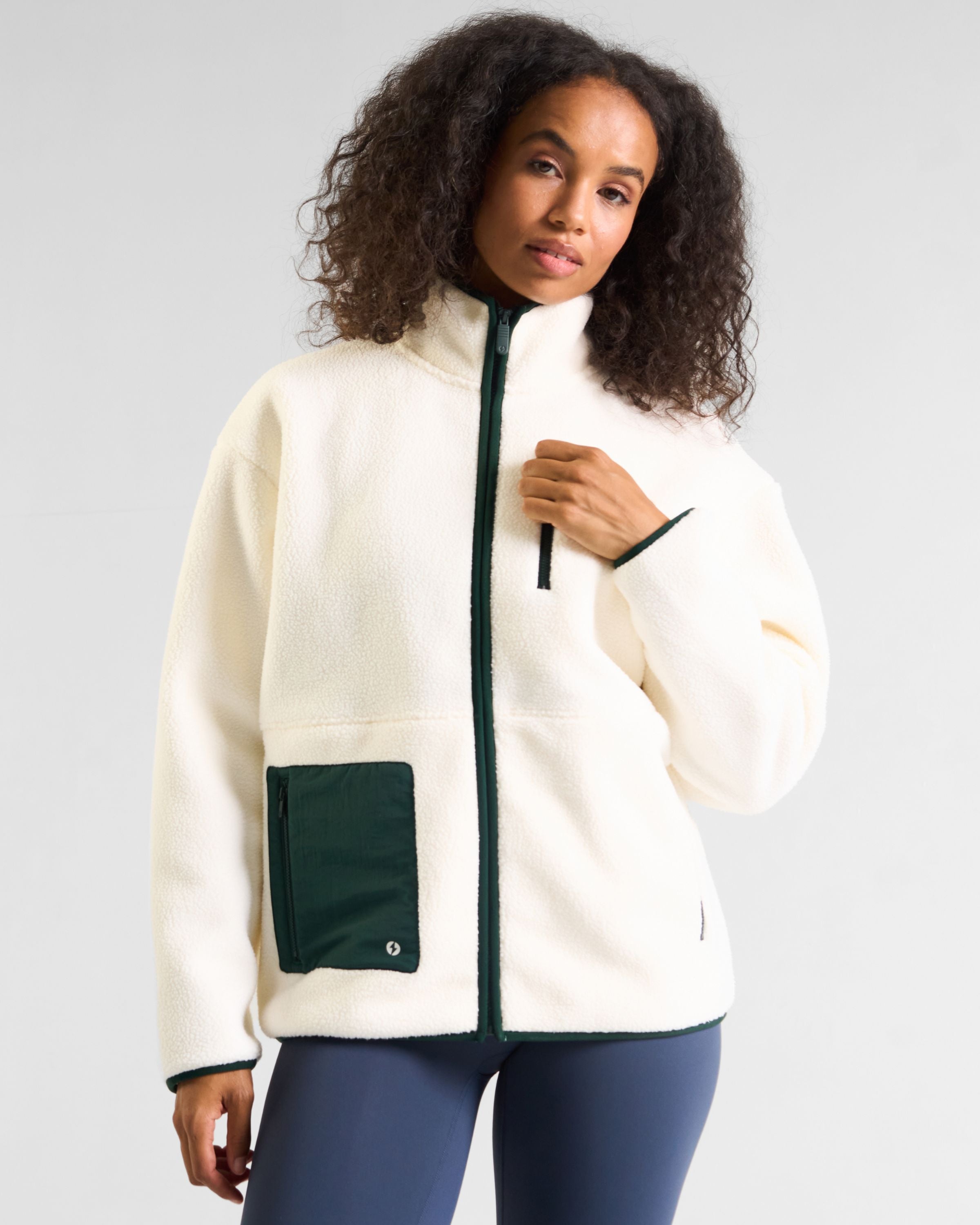 OUTSIDER Zip Up Fleece Marshmallow