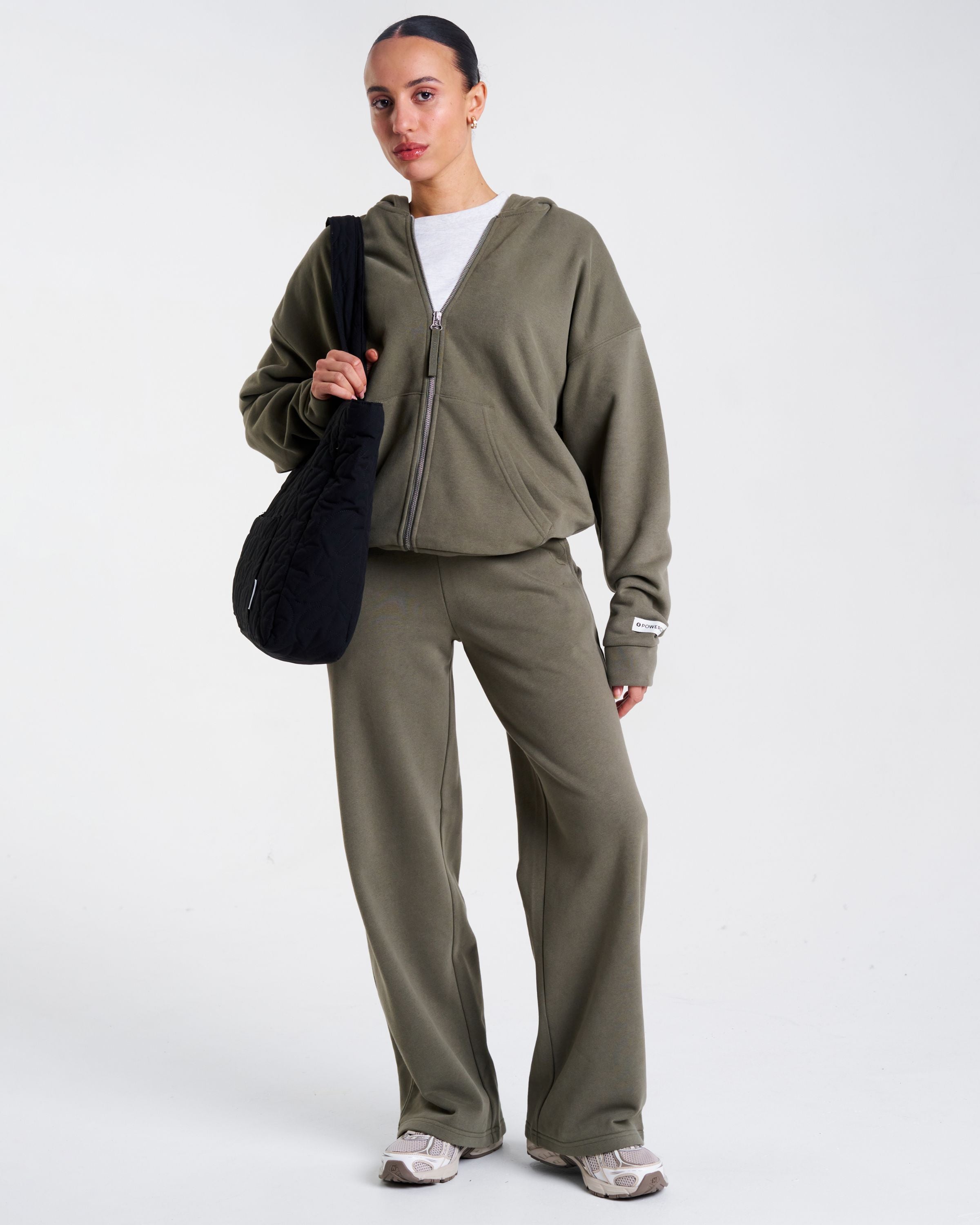 Clubhouse Relaxed Zip Through Hoodie Dusty Olive