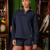 Legacy Piping Detail 1/4 Zip Sweatshirt Retro Navy