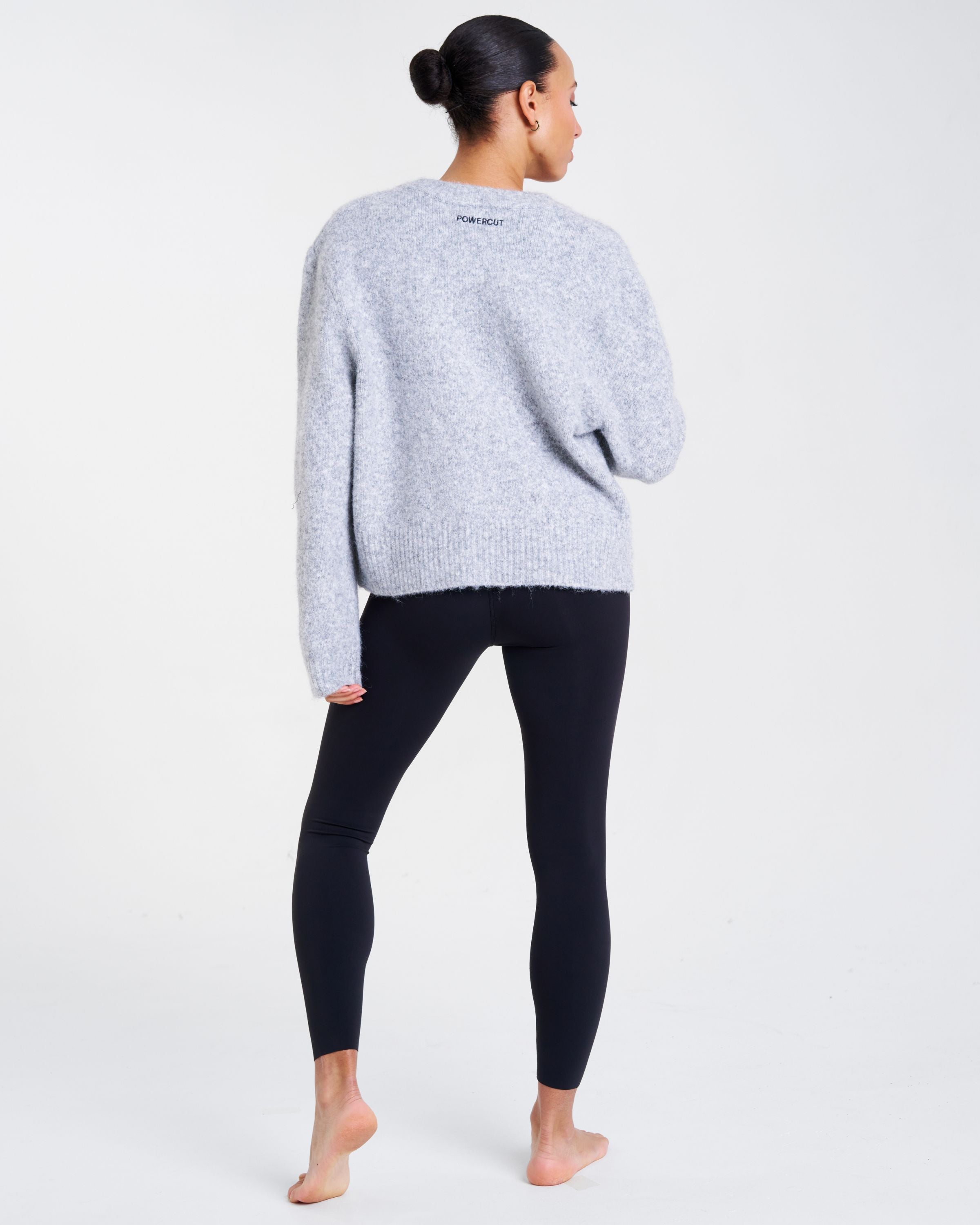 SoftKnit Button Up Cardigan Light Grey Marl