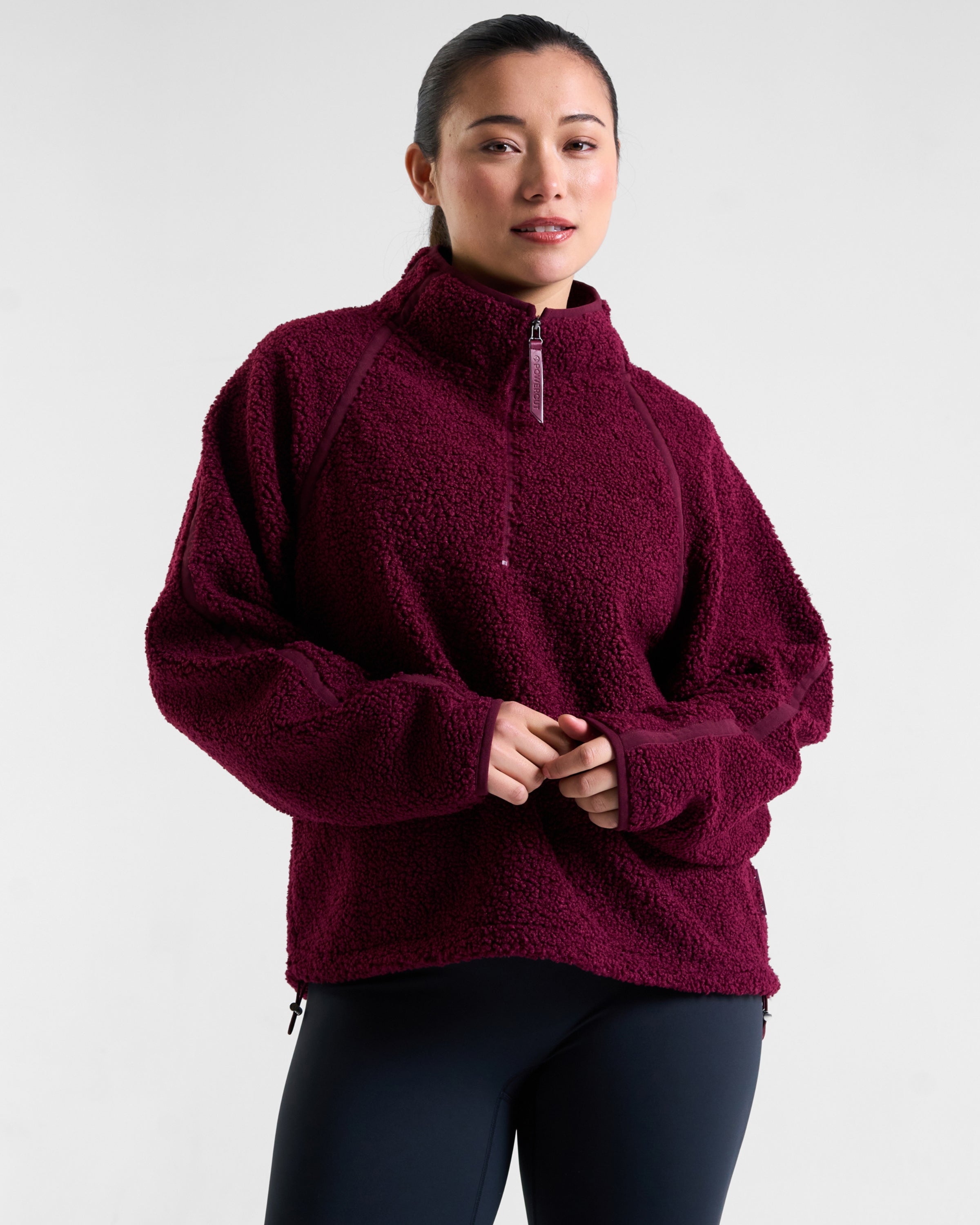 Rise Half-Zip Borg Fleece Cherry Lacquer