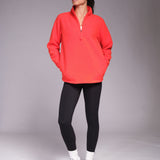 Ascend 1/4 Zip Fleece Bright Red