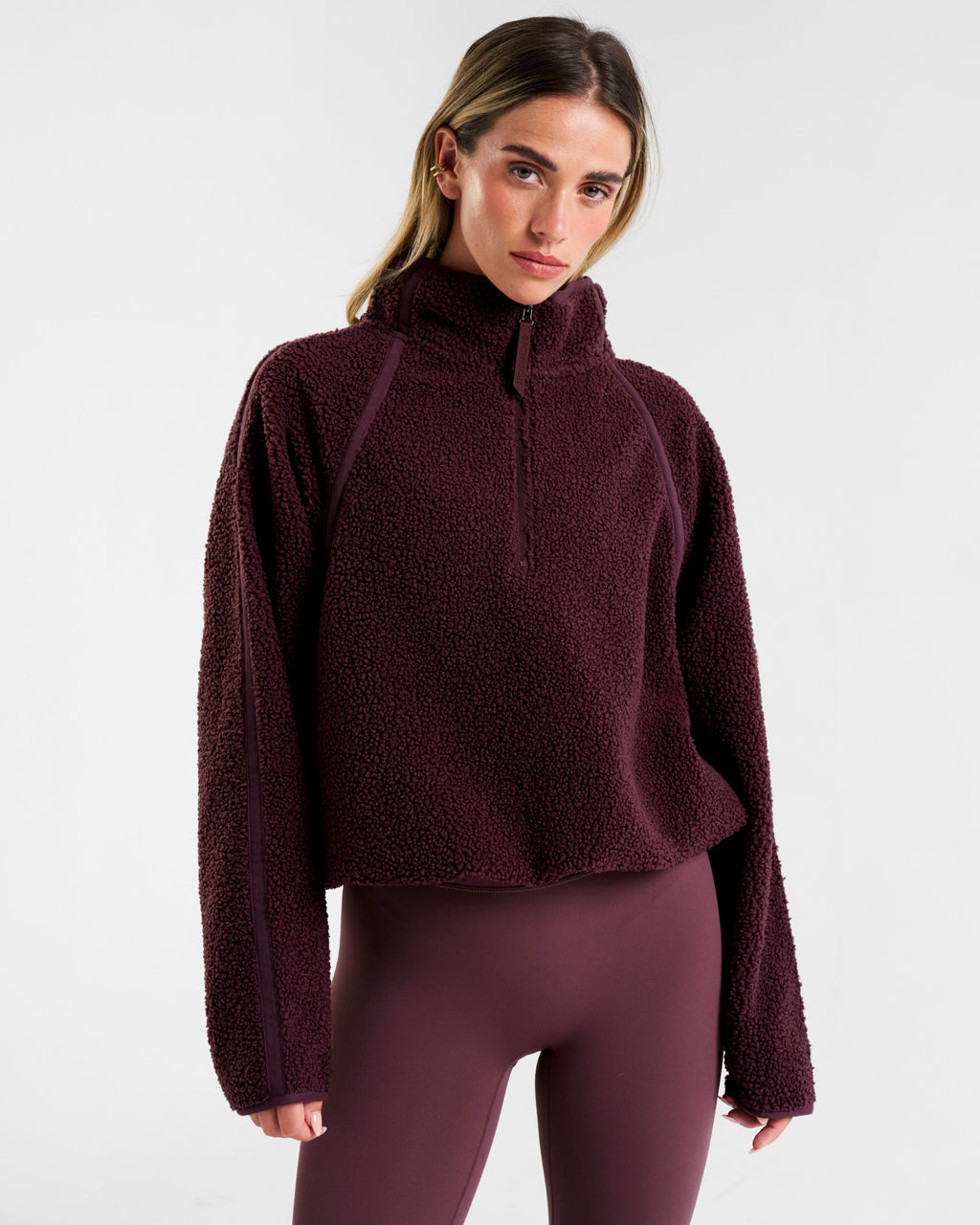 Rise Half Zip Borg Fleece Mulberry