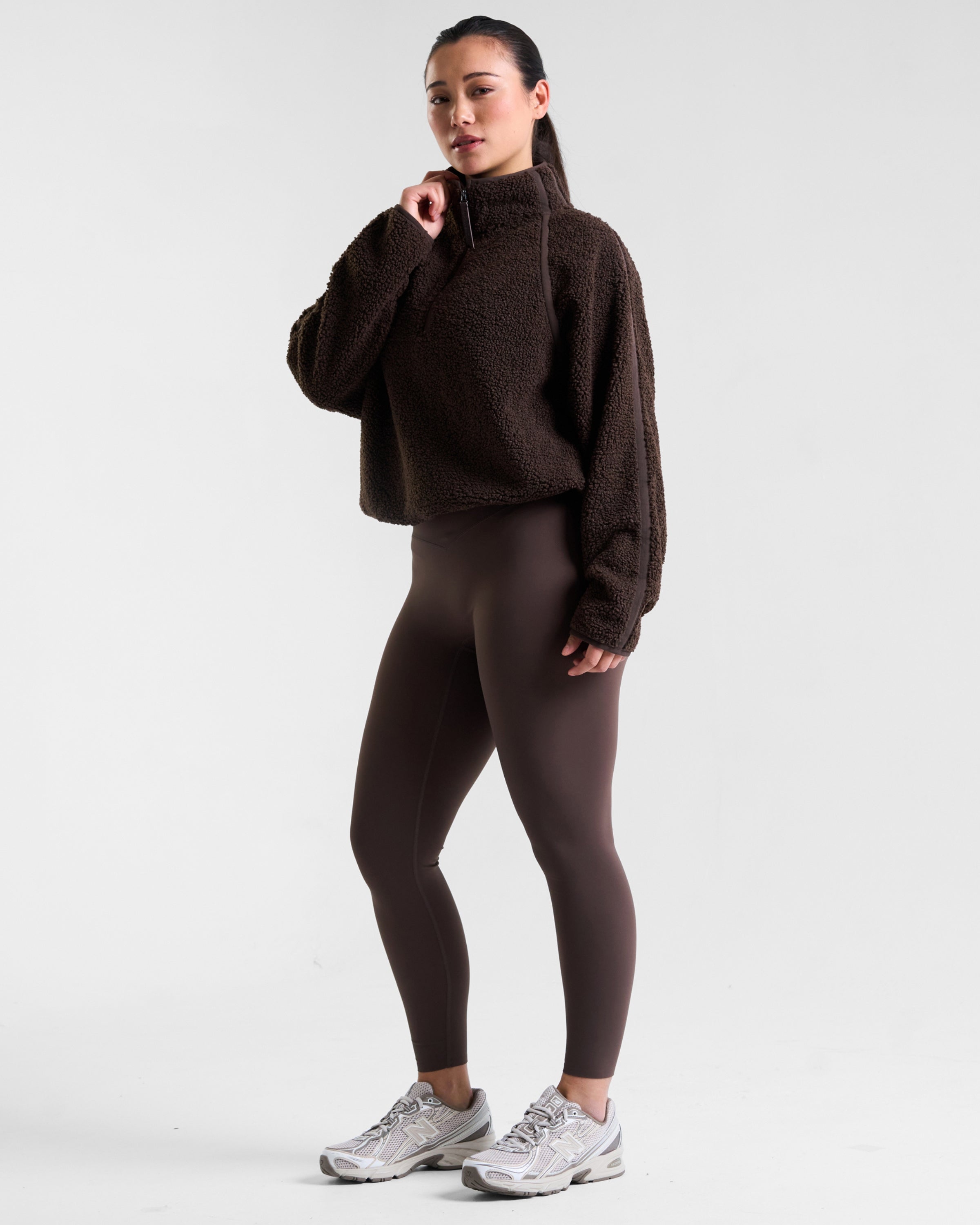 Rise Half-Zip Borg Fleece Espresso