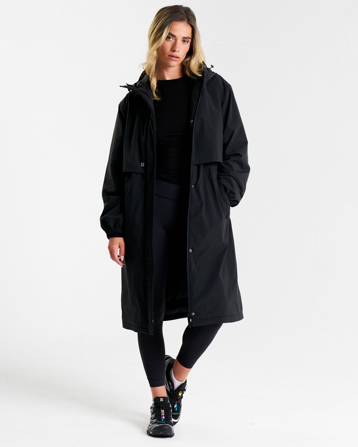 Outsider Showerproof Long Padded Jacket Black