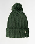 Cable Knit Pom Beanie Forest Green