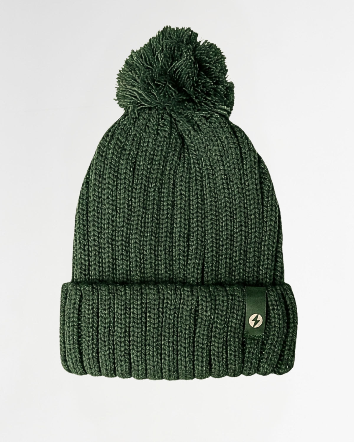 Cable Knit Pom Beanie Forest Green