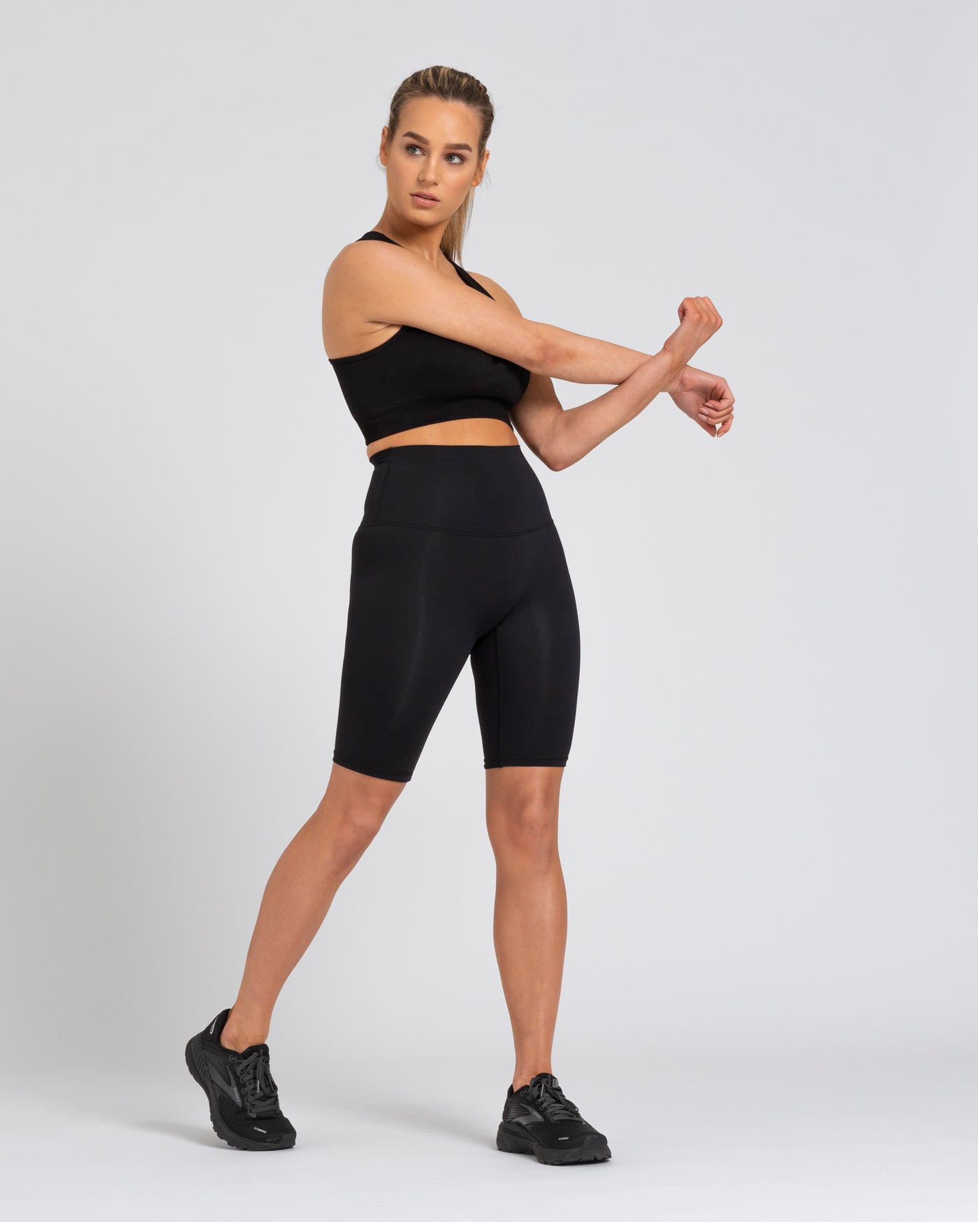 ELEVATE Super High Waisted Black Cycling Shorts