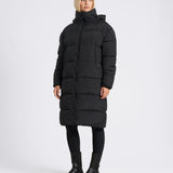 OUTSIDER Longline Baffle Puffer Jacket Black