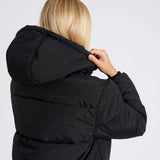 OUTSIDER Longline Baffle Puffer Jacket Black