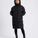 OUTSIDER Longline Baffle Puffer Jacket Black