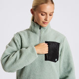 OUTSIDER 1/4 Zip Sherpa Fleece Ether Green