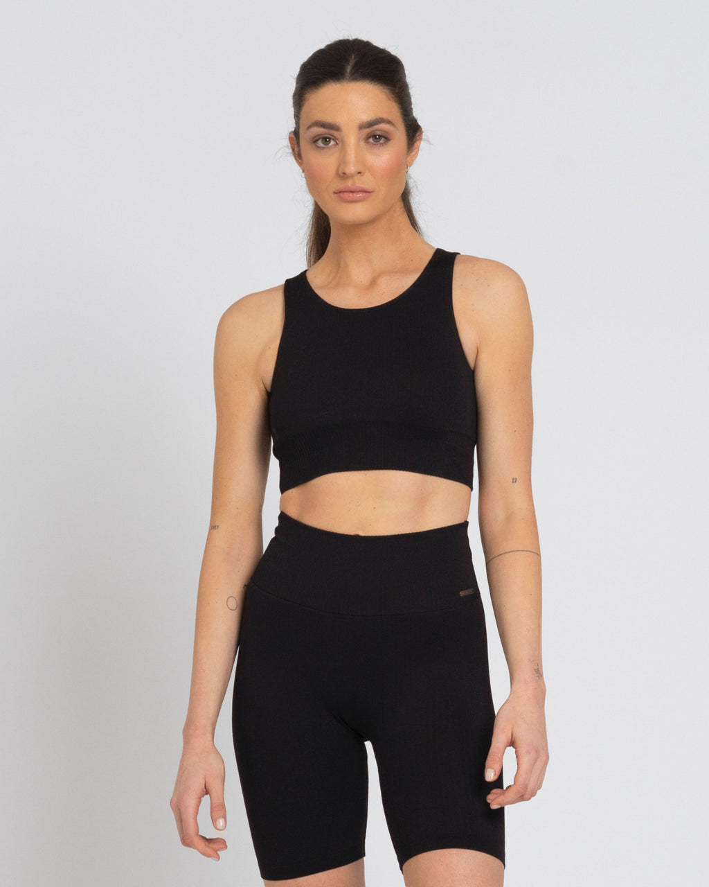 POSE Ribbed Seamless Tank Black