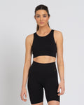 POSE Ribbed Seamless Tank Black