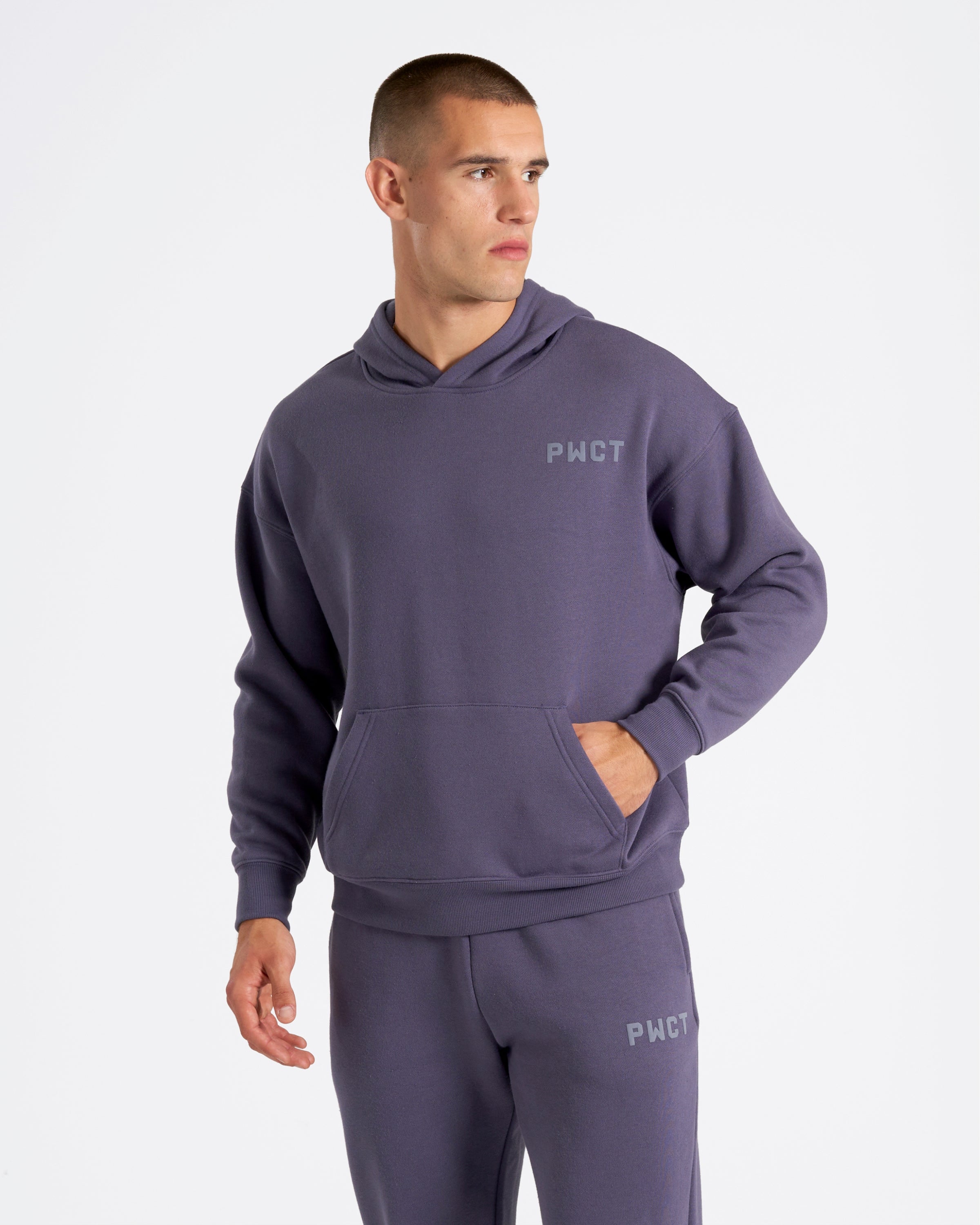 PWCT Club Men's Box Fit Hoodie Greystone Blue