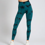 SOLID Tie-Dye Emerald Seamless Leggings