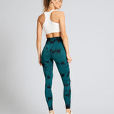 SOLID Tie-Dye Emerald Seamless Leggings