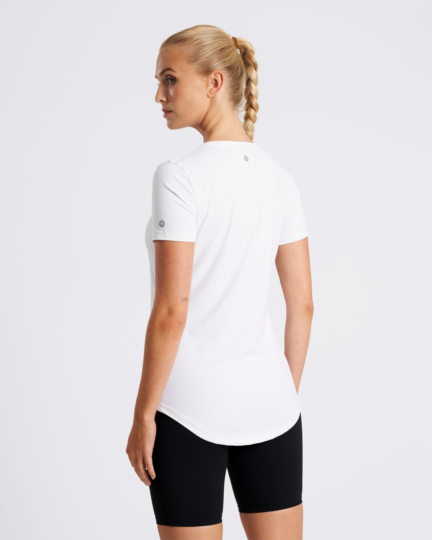 Soft Feel Longline V-Neck T-Shirt White